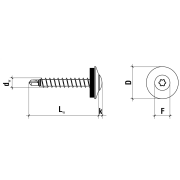 Farmárska skrutka TORX s podl. RAL 9006 4,8X35 (250ks)
